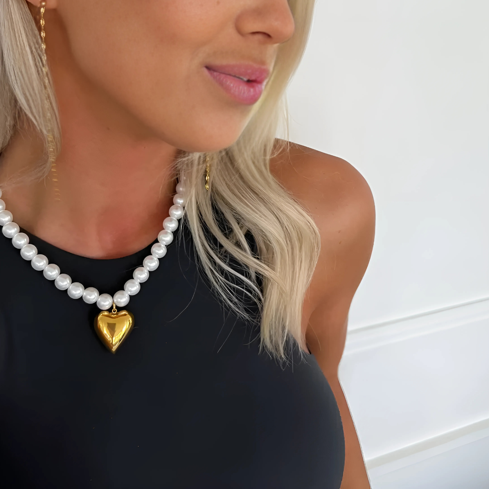 pearl heart necklace
