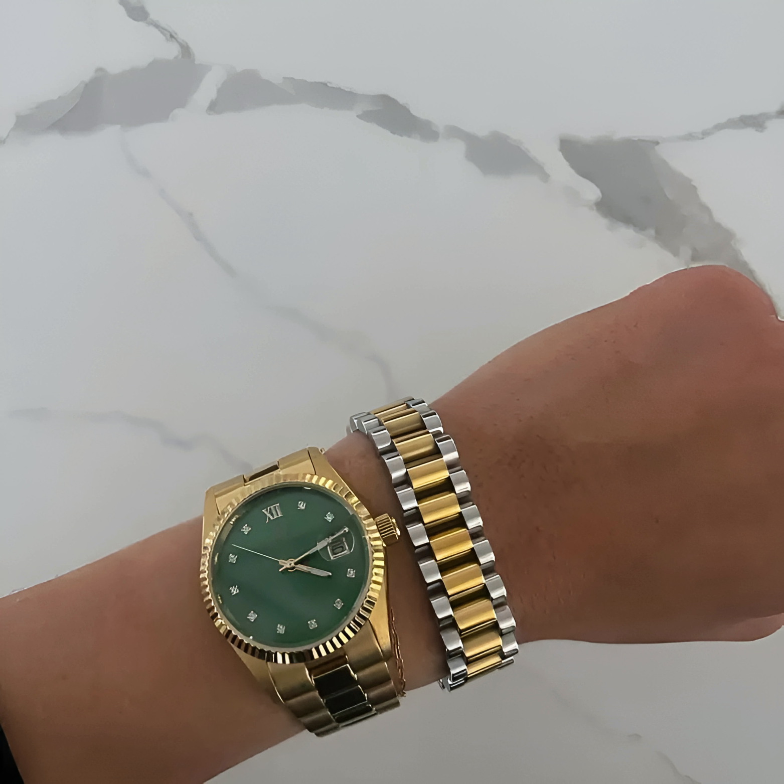 two-toned link bracelet