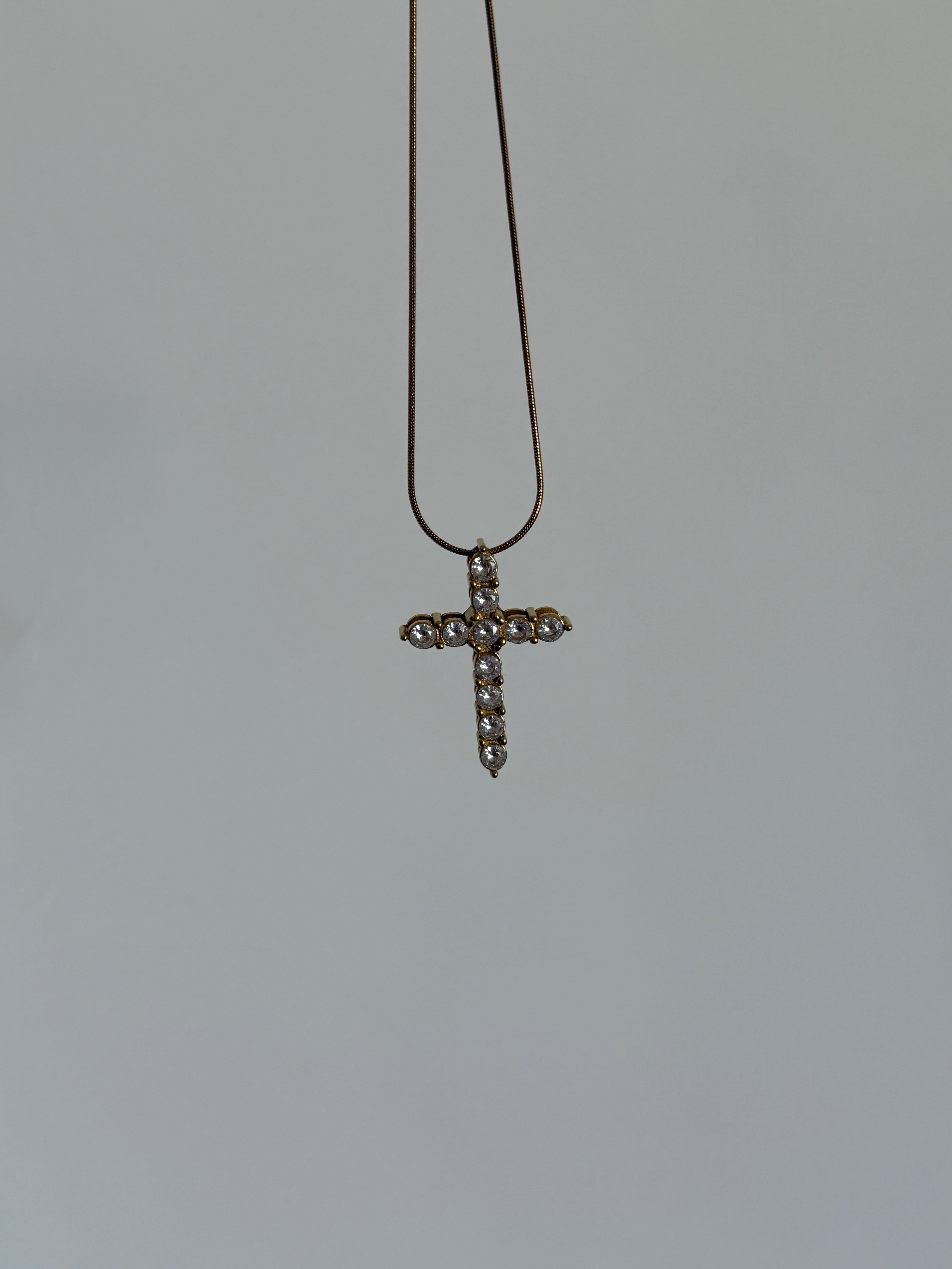 Bling cross necklace
