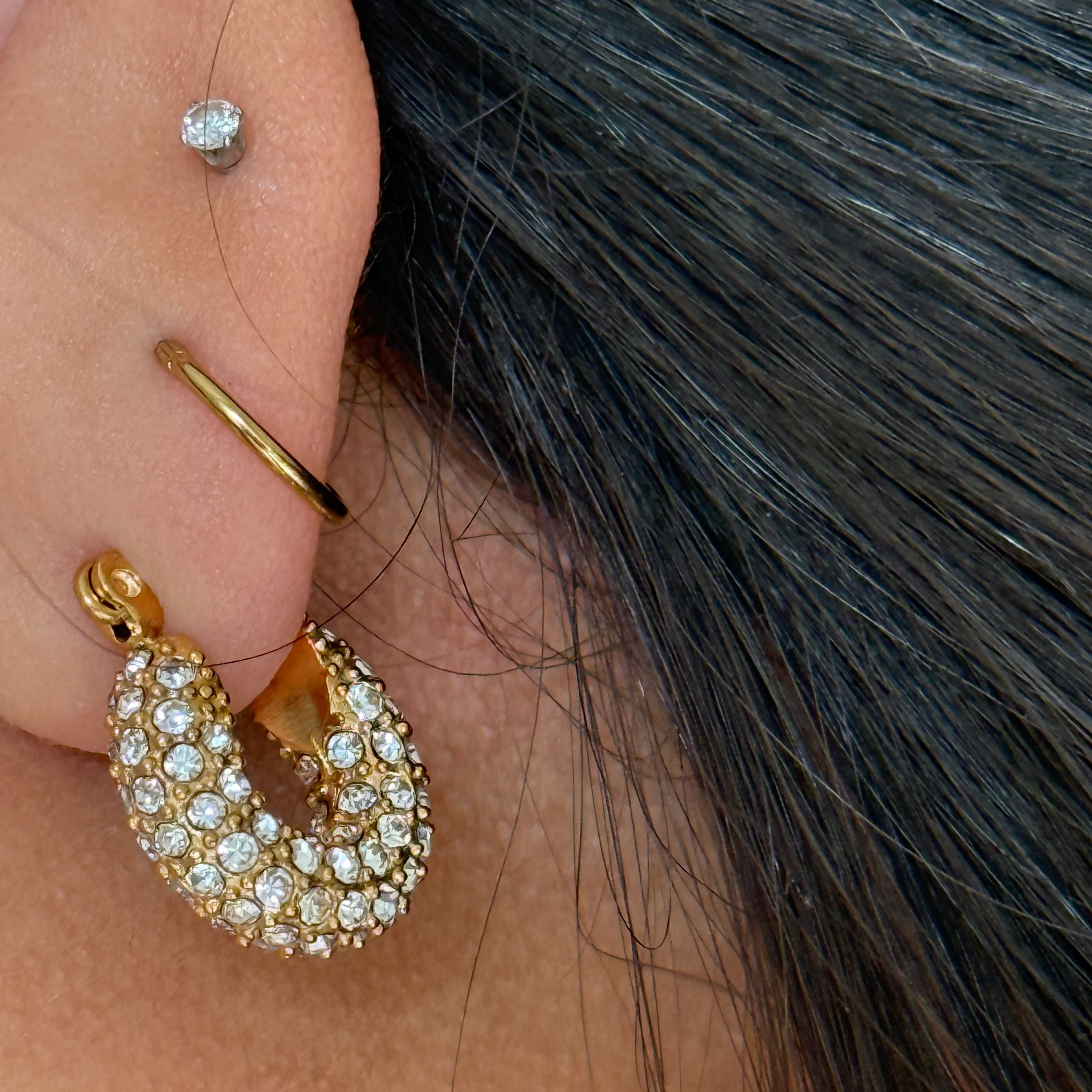 Gold bling earrings
