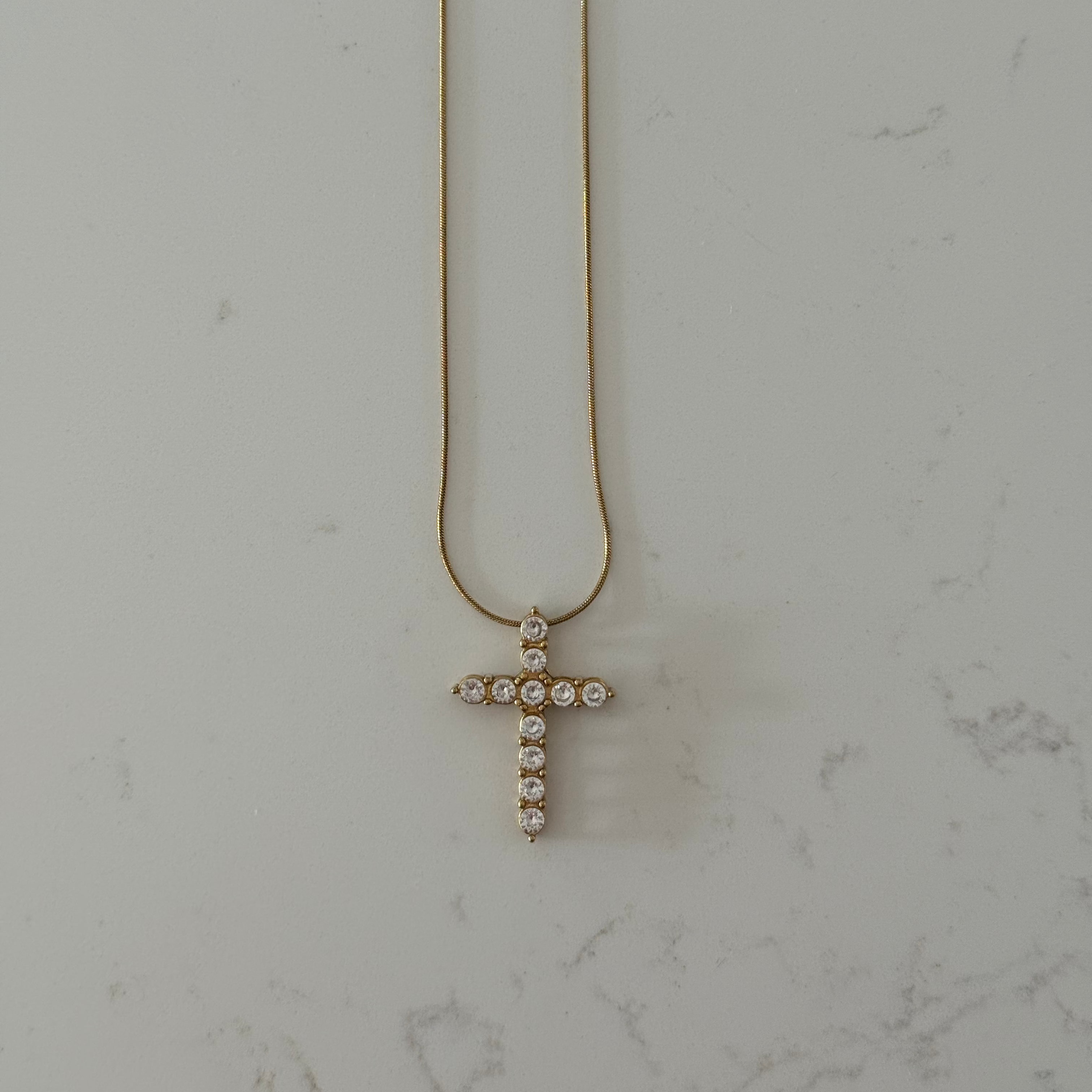 Bling cross necklace
