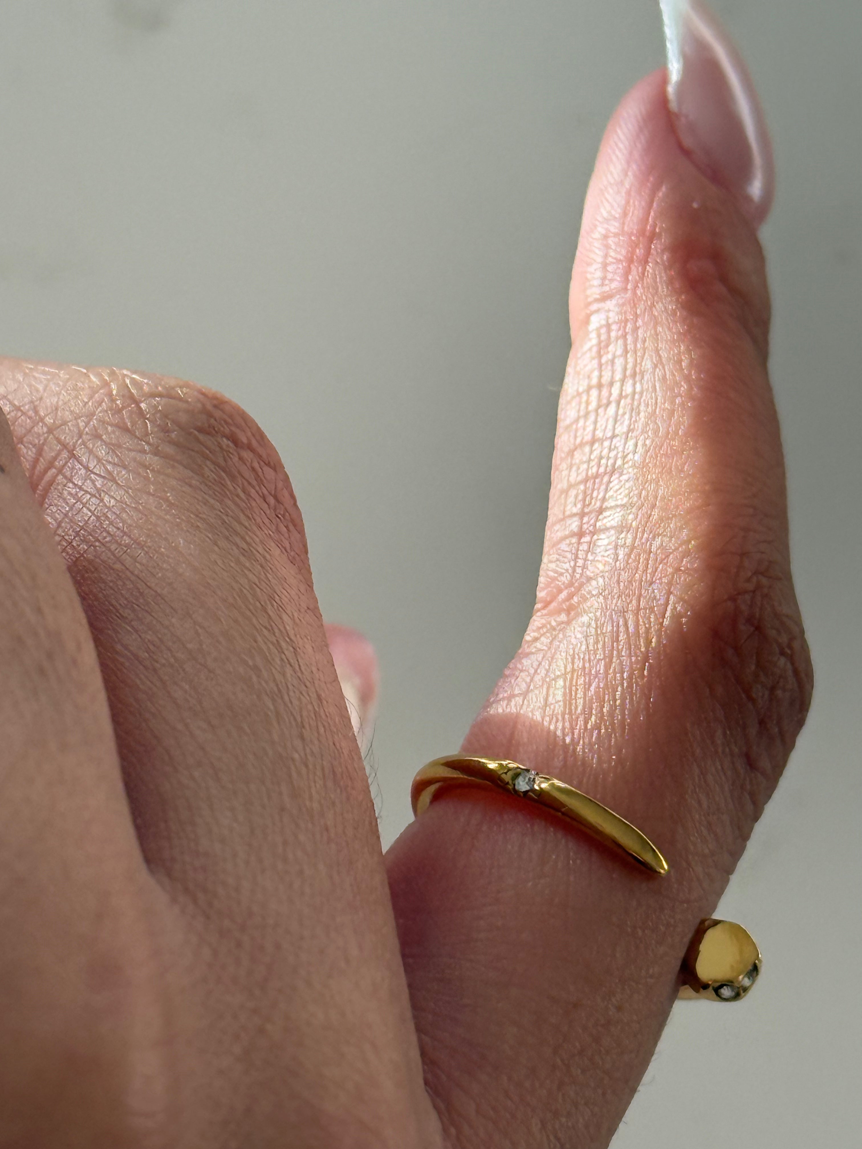 Gold nail ring